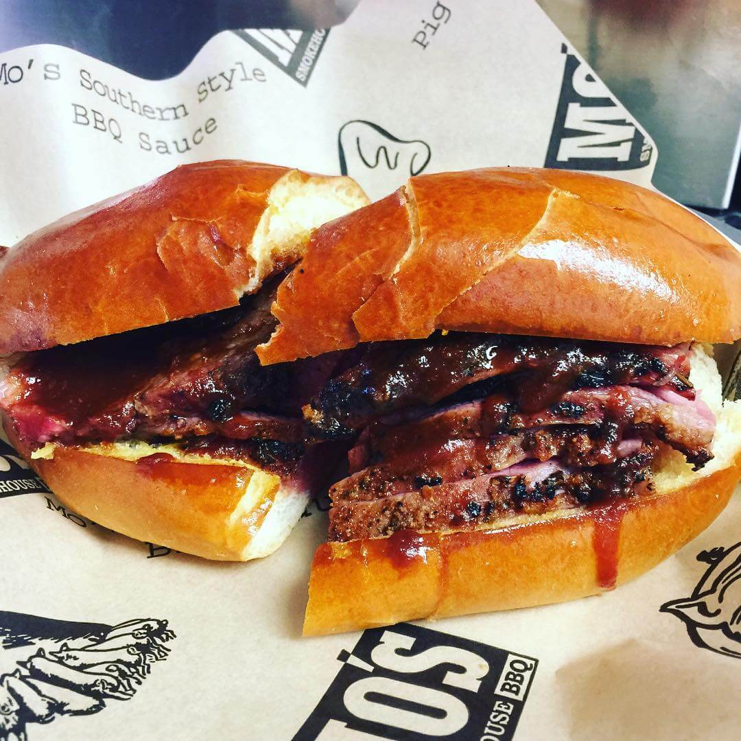 Tri-tip sandwich from MO's Smokehouse BBQ in San Luis Obispo.