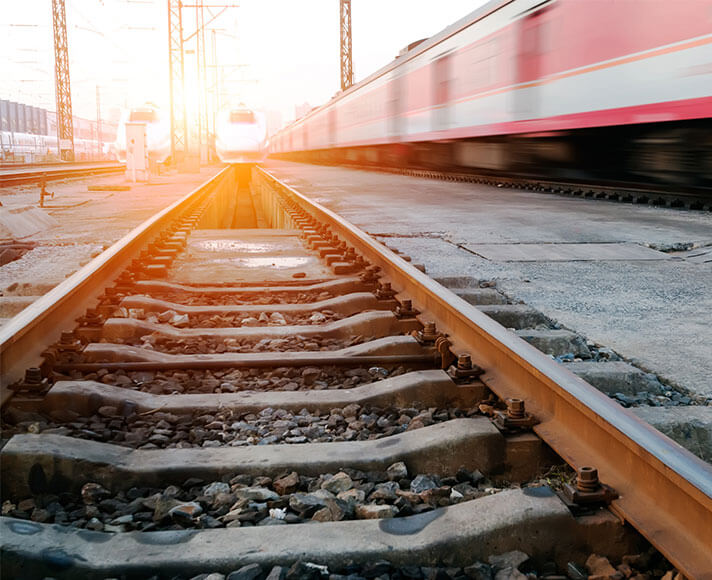 Trains pass through the San Luis Obispo Railroad