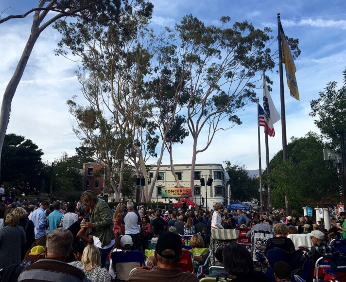 Concerts in the Plaza in Mission Plaza, San Luis Obispo.