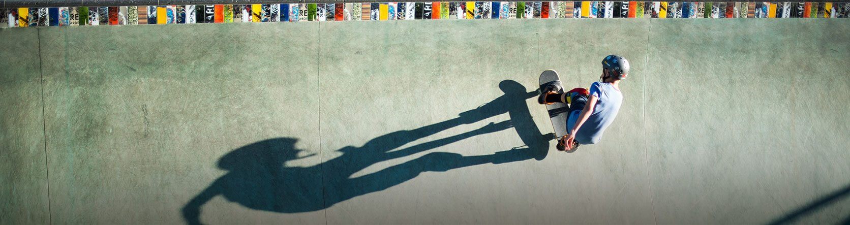 Boy skateboards at the San Luis Obispo Skate Park