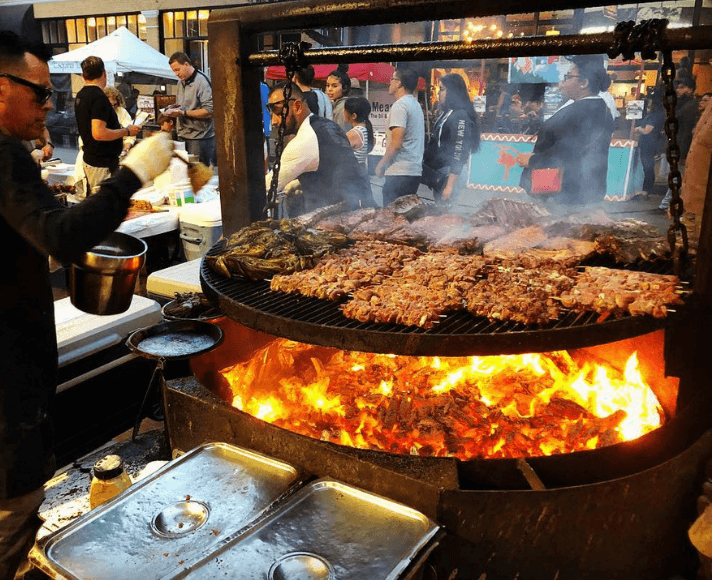 Open-fire Santa Maria Style BBQ from F McLintock's at the Downtown SLO Farmers' Market.